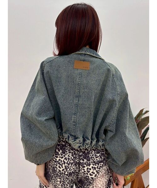 EVRIS(エヴリス)の「ヴィンテージライクデニムショートブルゾン 春服(デニムジャケット・レディース・ブルー/ブラック・FREE)」の15枚目の写真