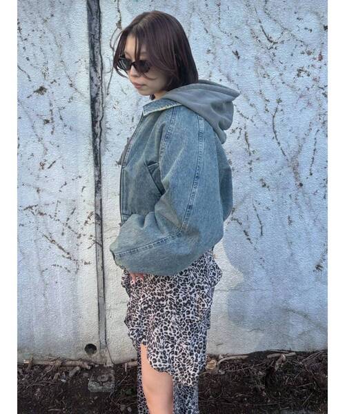 EVRIS(エヴリス)の「ヴィンテージライクデニムショートブルゾン 春服(デニムジャケット・レディース・ブルー/ブラック・FREE)」の18枚目の写真