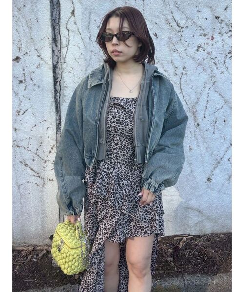 EVRIS(エヴリス)の「ヴィンテージライクデニムショートブルゾン 春服(デニムジャケット・レディース・ブルー/ブラック・FREE)」の19枚目の写真