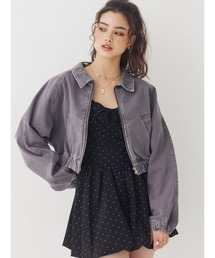 EVRIS（エヴリス）の「ヴィンテージライクデニムショートブルゾン　春服（デニムジャケット）」