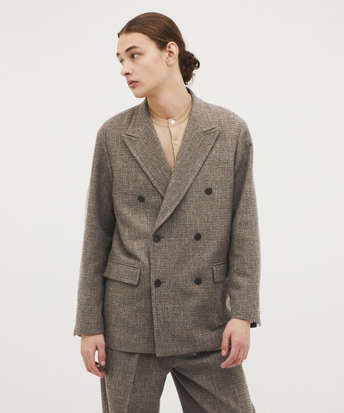 90s イタリア製 カシミヤ ウール ツイード テーラードジャケット 2way CITY TOKYO/シティートーキョー】Giolica tweed ﾀﾞﾌﾞﾙﾌﾞﾚｻﾞｰ