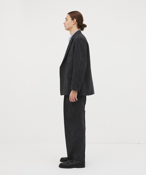 CITY TOKYO(シティトウキョウ)の「【CITY TOKYO/シティートーキョー】Giolica tweed ダブルブレザー(テーラードジャケット・メンズ・ベージュ/ブラック・2/1)」の7枚目の写真