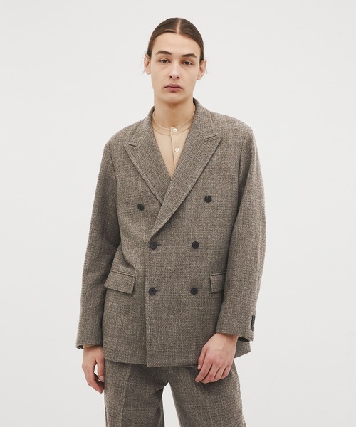 CITY TOKYO(シティトウキョウ)の「【CITY TOKYO/シティートーキョー】Giolica tweed ダブルブレザー(テーラードジャケット・メンズ・ベージュ/ブラック・2/1)」の13枚目の写真