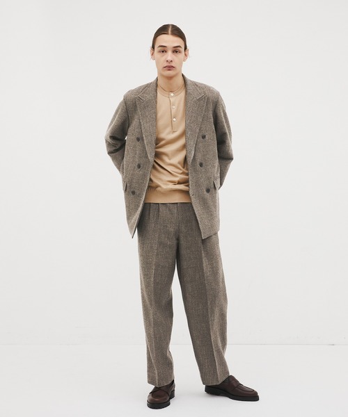 CITY TOKYO(シティトウキョウ)の「【CITY TOKYO/シティートーキョー】Giolica tweed ダブルブレザー(テーラードジャケット・メンズ・ベージュ/ブラック・2/1)」の14枚目の写真
