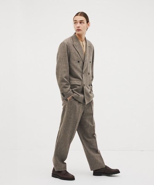 CITY TOKYO(シティトウキョウ)の「【CITY TOKYO/シティートーキョー】Giolica tweed ダブルブレザー(テーラードジャケット・メンズ・ベージュ/ブラック・2/1)」の15枚目の写真