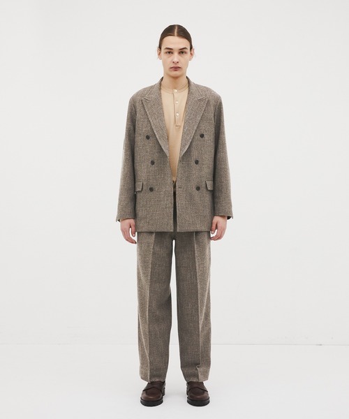 CITY TOKYO(シティトウキョウ)の「【CITY TOKYO/シティートーキョー】Giolica tweed ダブルブレザー(テーラードジャケット・メンズ・ベージュ/ブラック・2/1)」の16枚目の写真