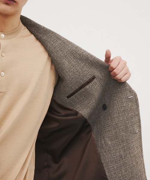 CITY TOKYO(シティトウキョウ)の「【CITY TOKYO/シティートーキョー】Giolica tweed ダブルブレザー(テーラードジャケット・メンズ・ベージュ/ブラック・2/1)」の20枚目の写真