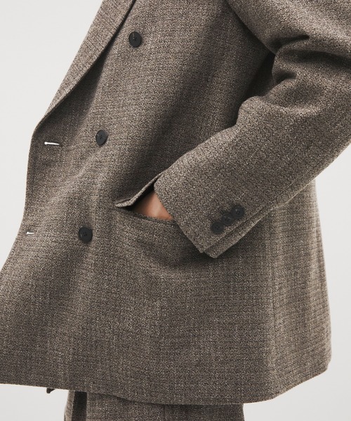 CITY TOKYO(シティトウキョウ)の「【CITY TOKYO/シティートーキョー】Giolica tweed ダブルブレザー(テーラードジャケット・メンズ・ベージュ/ブラック・2/1)」の21枚目の写真