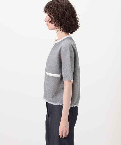 BALLSEY(ボールジィ)の「ダブルフェイスノット ハーフスリーブカーディガン(カーディガン/ボレロ・レディース・ホワイト系その他/グレー系その他2・S)」の10枚目の写真