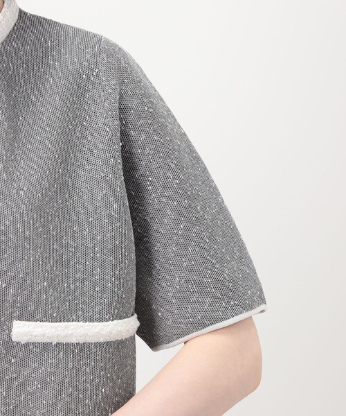 BALLSEY(ボールジィ)の「ダブルフェイスノット ハーフスリーブカーディガン(カーディガン/ボレロ・レディース・ホワイト系その他/グレー系その他2・S)」の6枚目の写真