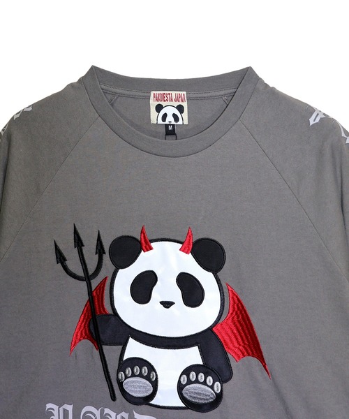 PANDIESTA(パンディエスタ)の「デビルパンダさんハトメTシャツ(M2)(Tシャツ/カットソー・メンズ・ブラック/ホワイト/チャコール・XL/L/M)」の7枚目の写真