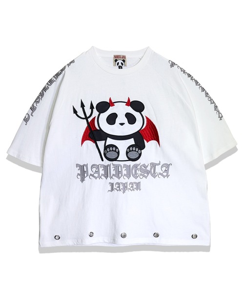 PANDIESTA(パンディエスタ)の「デビルパンダさんハトメTシャツ(M2)(Tシャツ/カットソー・メンズ・ブラック/ホワイト/チャコール・XL/L/M)」の12枚目の写真