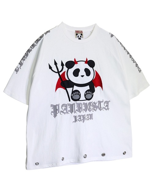 PANDIESTA(パンディエスタ)の「デビルパンダさんハトメTシャツ(M2)(Tシャツ/カットソー・メンズ・ブラック/ホワイト/チャコール・XL/L/M)」の13枚目の写真