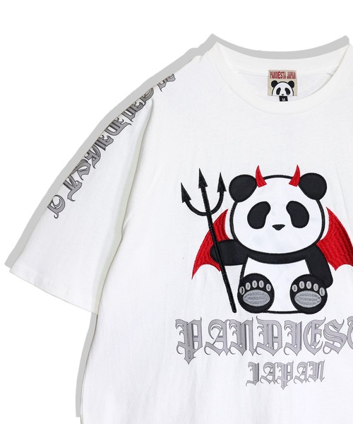 PANDIESTA(パンディエスタ)の「デビルパンダさんハトメTシャツ(M2)(Tシャツ/カットソー・メンズ・ブラック/ホワイト/チャコール・XL/L/M)」の14枚目の写真