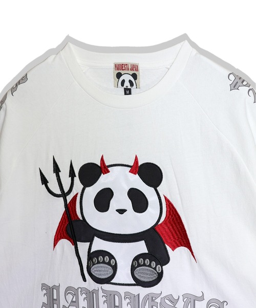 PANDIESTA(パンディエスタ)の「デビルパンダさんハトメTシャツ(M2)(Tシャツ/カットソー・メンズ・ブラック/ホワイト/チャコール・XL/L/M)」の15枚目の写真