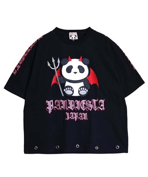 PANDIESTA(パンディエスタ)の「デビルパンダさんハトメTシャツ(M2)(Tシャツ/カットソー・メンズ・ブラック/ホワイト/チャコール・XL/L/M)」の20枚目の写真