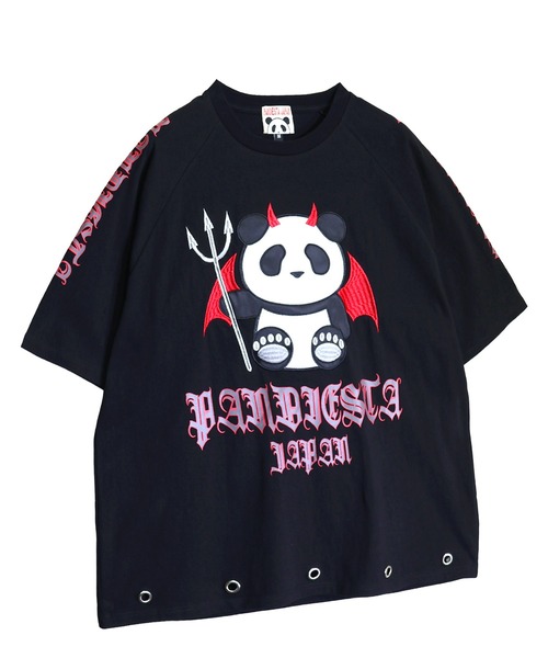 PANDIESTA(パンディエスタ)の「デビルパンダさんハトメTシャツ(M2)(Tシャツ/カットソー・メンズ・ブラック/ホワイト/チャコール・XL/L/M)」の21枚目の写真