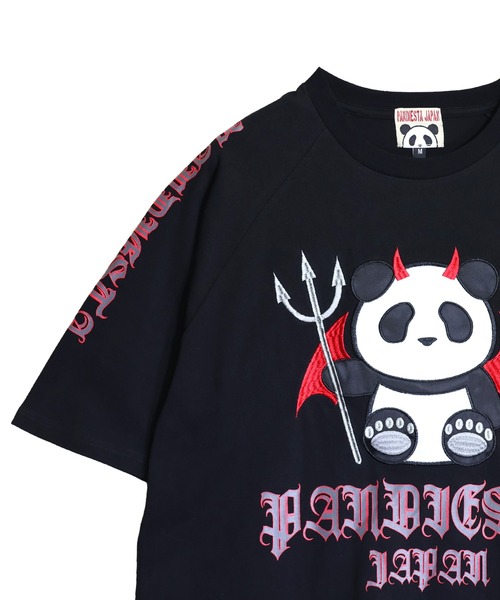 PANDIESTA(パンディエスタ)の「デビルパンダさんハトメTシャツ(M2)(Tシャツ/カットソー・メンズ・ブラック/ホワイト/チャコール・XL/L/M)」の22枚目の写真