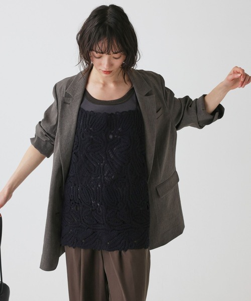 BABYLONE(バビロン)の「コード刺繍キャミソール(キャミソール・レディース・ホワイト/ブラック・フリー)」の3枚目の写真