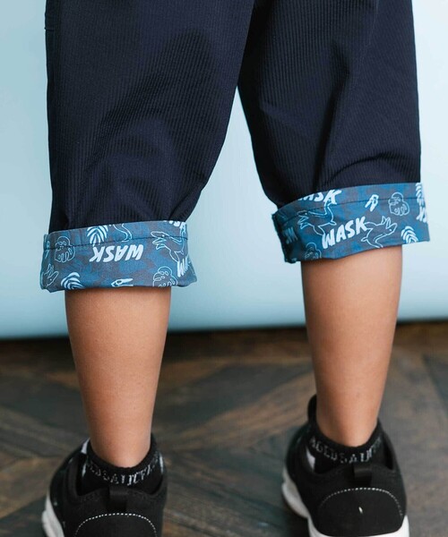 WASK（ワスク）の「6分丈 恐竜プリントコードストレッチパンツ（その他パンツ・キッズ・ネイビー/ベージュ・130cm/160cm/150cm/140cm）」の4枚目の写真