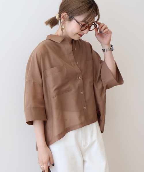 WEB限定】Wポケットシアー半袖シャツ（シャツ/ブラウス）｜AMERICAN