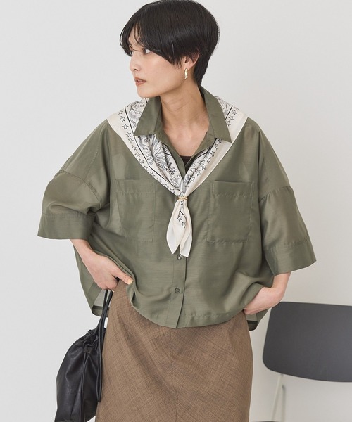新品✨タグ付き♪定価10,980円　シアー素材シャツ　半袖　Mサイズ　大特価‼️ 楽天市場】シアー シャツ レディース ブラウス トップス 羽織 ロング