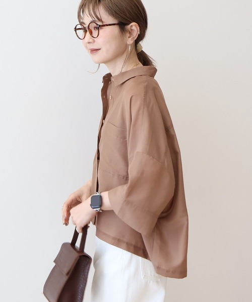 AMERICAN HOLIC(アメリカンホリック)の「【WEB限定】Wポケットシアー半袖シャツ(シャツ/ブラウス・レディース・ライトブルー/カーキ/ブラック/アイボリー/ベージュ・L/M)」の14枚目の写真