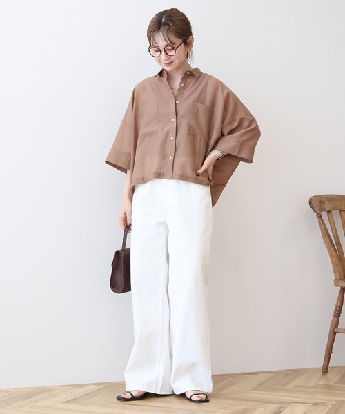 AMERICAN HOLIC(アメリカンホリック)の「【WEB限定】Wポケットシアー半袖シャツ(シャツ/ブラウス・レディース・ライトブルー/カーキ/ブラック/アイボリー/ベージュ・L/M)」の16枚目の写真