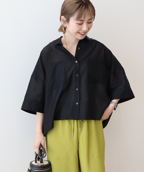AMERICAN HOLIC(アメリカンホリック)の「【WEB限定】Wポケットシアー半袖シャツ(シャツ/ブラウス・レディース・ライトブルー/カーキ/ブラック/アイボリー/ベージュ・L/M)」の10枚目の写真