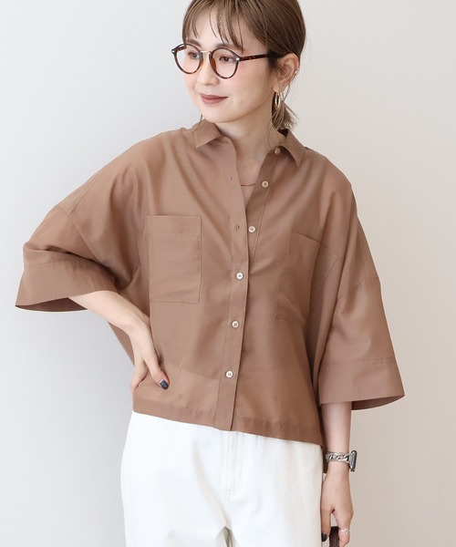 AMERICAN HOLIC(アメリカンホリック)の「【WEB限定】Wポケットシアー半袖シャツ(シャツ/ブラウス・レディース・ライトブルー/カーキ/ブラック/アイボリー/ベージュ・L/M)」の13枚目の写真