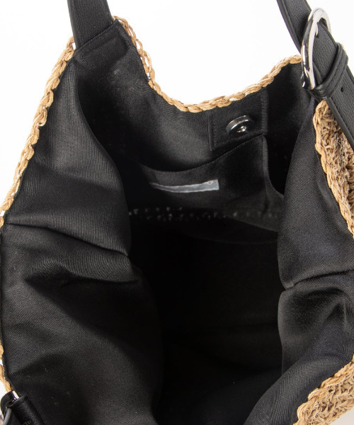 cache cache(カシュ カシュ)の「カシュカシュ cachecache / ベルトハンドルクロッシェトート カゴバッグ(かごバッグ・レディース・ブラウン/グレー/ブラック・FREE)」の7枚目の写真