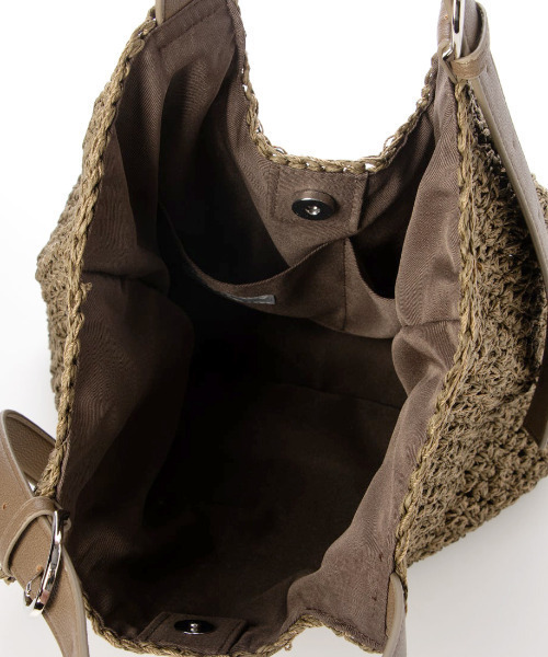 cache cache(カシュ カシュ)の「カシュカシュ cachecache / ベルトハンドルクロッシェトート カゴバッグ(かごバッグ・レディース・ブラウン/グレー/ブラック・FREE)」の12枚目の写真