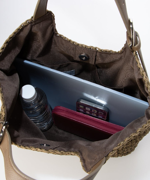 cache cache(カシュ カシュ)の「カシュカシュ cachecache / ベルトハンドルクロッシェトート カゴバッグ(かごバッグ・レディース・ブラウン/グレー/ブラック・FREE)」の10枚目の写真