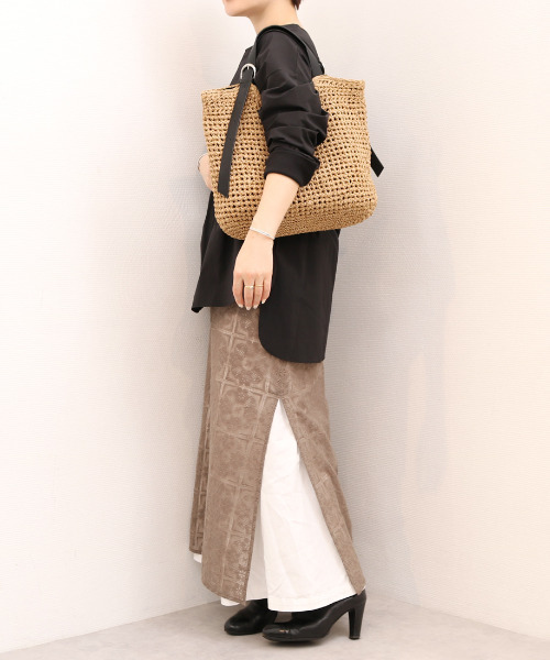 cache cache(カシュ カシュ)の「カシュカシュ cachecache / ベルトハンドルクロッシェトート カゴバッグ(かごバッグ・レディース・ブラウン/グレー/ブラック・FREE)」の22枚目の写真