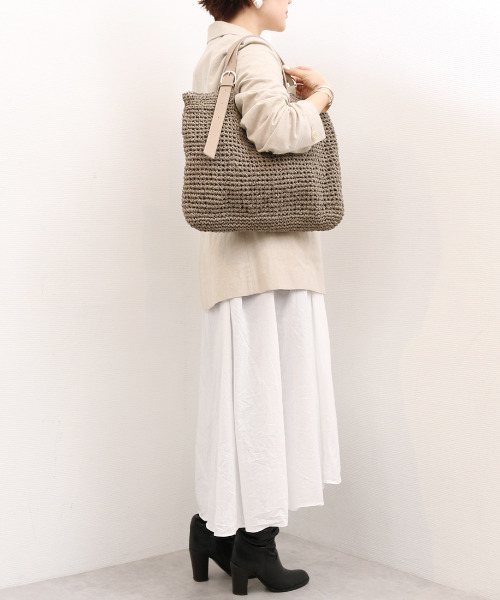 cache cache(カシュ カシュ)の「カシュカシュ cachecache / ベルトハンドルクロッシェトート カゴバッグ(かごバッグ・レディース・ブラウン/グレー/ブラック・FREE)」の15枚目の写真