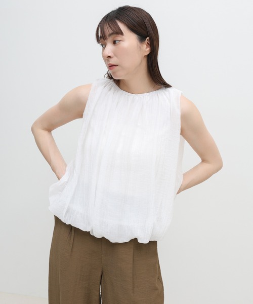 select MOCA(セレクトモカ)の「シアーワッシャーバルーンノースリーブブラウス(シャツ/ブラウス・レディース・ブラウン/ホワイト/ブラック・FREE)」の14枚目の写真