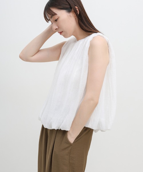 select MOCA(セレクトモカ)の「シアーワッシャーバルーンノースリーブブラウス(シャツ/ブラウス・レディース・ブラウン/ホワイト/ブラック・FREE)」の11枚目の写真