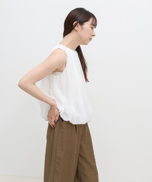 select MOCA(セレクトモカ)の「シアーワッシャーバルーンノースリーブブラウス(シャツ/ブラウス・レディース・ブラウン/ホワイト/ブラック・FREE)」の13枚目の写真