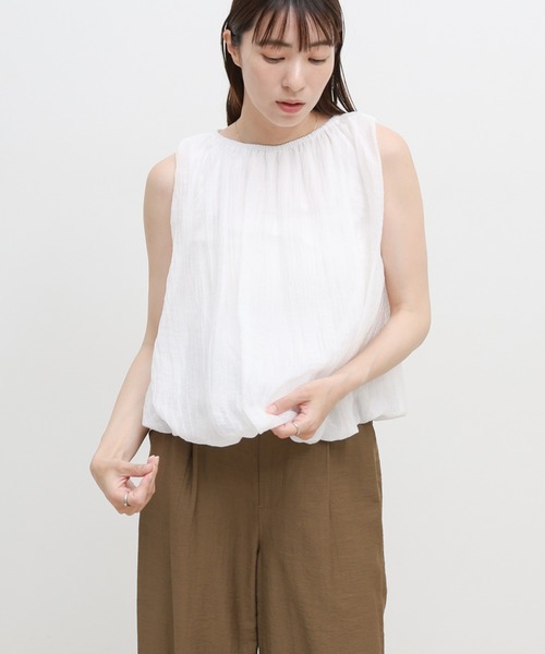 select MOCA(セレクトモカ)の「シアーワッシャーバルーンノースリーブブラウス(シャツ/ブラウス・レディース・ブラウン/ホワイト/ブラック・FREE)」の16枚目の写真