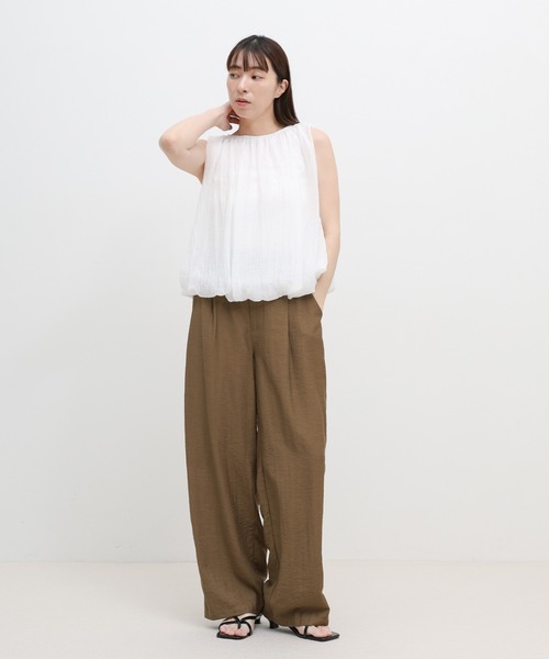 select MOCA(セレクトモカ)の「シアーワッシャーバルーンノースリーブブラウス(シャツ/ブラウス・レディース・ブラウン/ホワイト/ブラック・FREE)」の7枚目の写真
