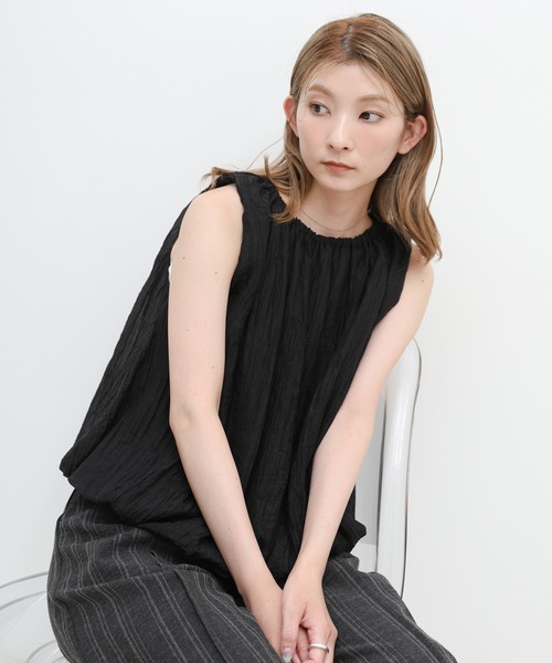 select MOCA(セレクトモカ)の「シアーワッシャーバルーンノースリーブブラウス(シャツ/ブラウス・レディース・ブラウン/ホワイト/ブラック・FREE)」の18枚目の写真