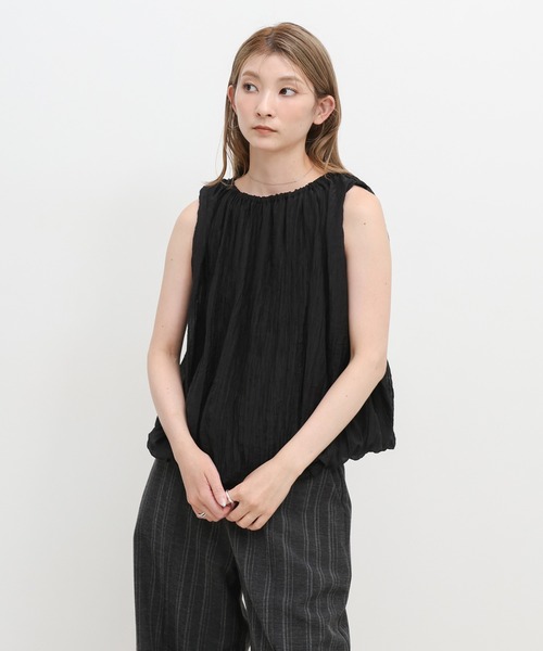 select MOCA(セレクトモカ)の「シアーワッシャーバルーンノースリーブブラウス(シャツ/ブラウス・レディース・ブラウン/ホワイト/ブラック・FREE)」の19枚目の写真
