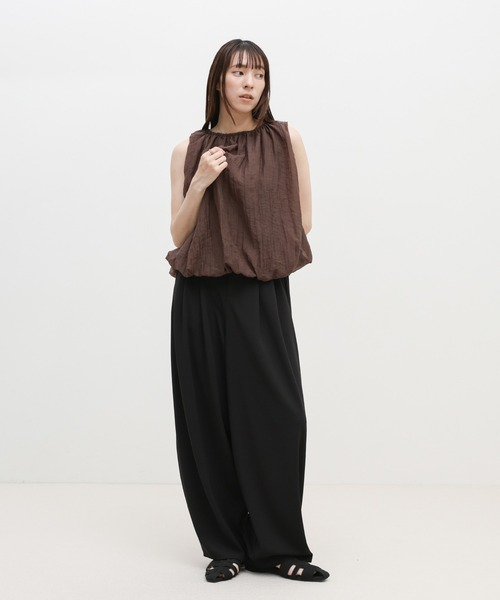 select MOCA(セレクトモカ)の「シアーワッシャーバルーンノースリーブブラウス(シャツ/ブラウス・レディース・ブラウン/ホワイト/ブラック・FREE)」の9枚目の写真