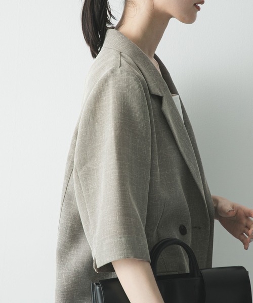 URBAN RESEARCH(アーバンリサーチ)の「シアーメッシュハーフスリーブジャケット(その他アウター・レディース・ベージュ/ブルー系その他・FREE)」の4枚目の写真