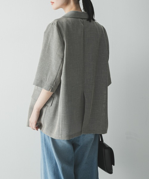 URBAN RESEARCH(アーバンリサーチ)の「シアーメッシュハーフスリーブジャケット(その他アウター・レディース・ベージュ/ブルー系その他・FREE)」の7枚目の写真