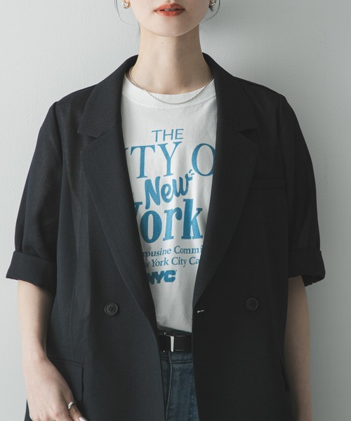 URBAN RESEARCH(アーバンリサーチ)の「シアーメッシュハーフスリーブジャケット(その他アウター・レディース・ベージュ/ブルー系その他・FREE)」の10枚目の写真