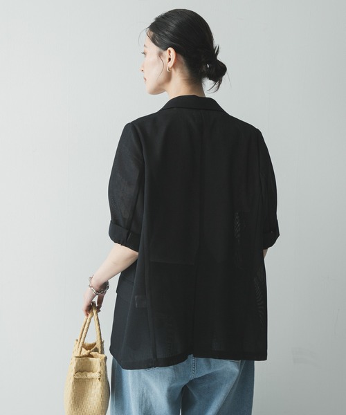 URBAN RESEARCH(アーバンリサーチ)の「シアーメッシュハーフスリーブジャケット(その他アウター・レディース・ベージュ/ブルー系その他・FREE)」の14枚目の写真