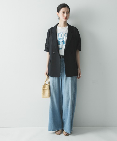 URBAN RESEARCH(アーバンリサーチ)の「シアーメッシュハーフスリーブジャケット(その他アウター・レディース・ベージュ/ブルー系その他・FREE)」の16枚目の写真