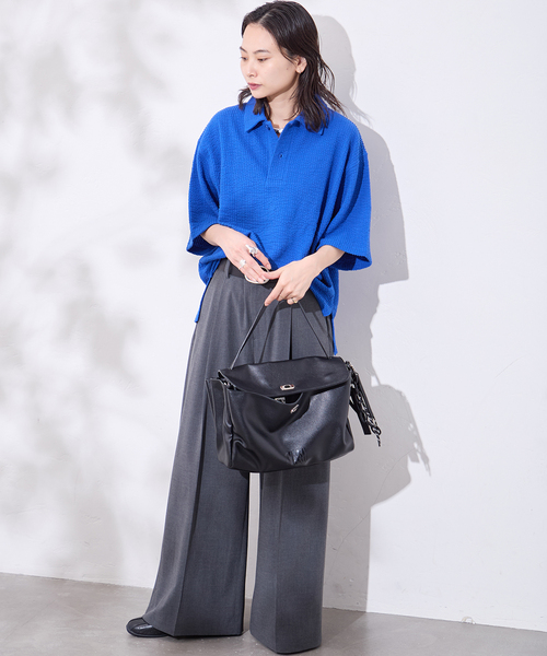 RIDING HIGH(ライディングハイ)の「別注【RIDING HIGH/ライディングハイ】サッカーシャツ(シャツ/ブラウス・レディース・キャメル/ブルー/ブラック系その他・FREE)」の7枚目の写真