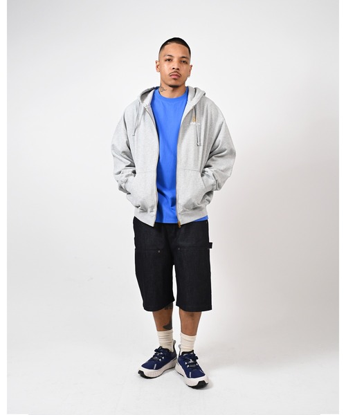 LFYT（エルエフワイティー）の「LFYT ラファイエット - DOUBLE KNEE DENIM PAINTER SHORTS ハーフパンツ LS261302（デニムパンツ・メンズ・インディゴブルー/ライトブルー・34inch/36inch/38inch/32inch）」の2枚目の写真